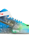 a blue and green shoe