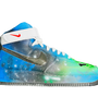 a blue and green shoe