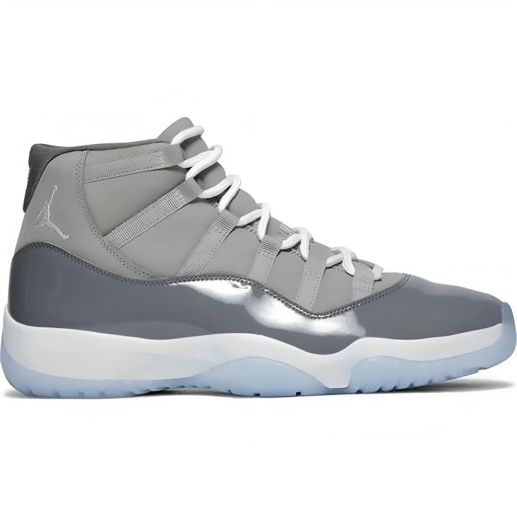 a grey and white sneaker
