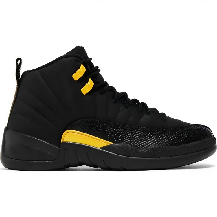 a black and yellow shoe