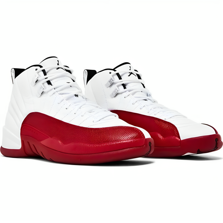 a pair of white and red shoes