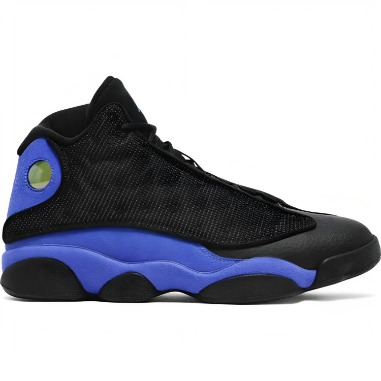 a black and blue basketball shoe