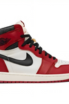a red and white shoe