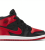 a black and red shoe