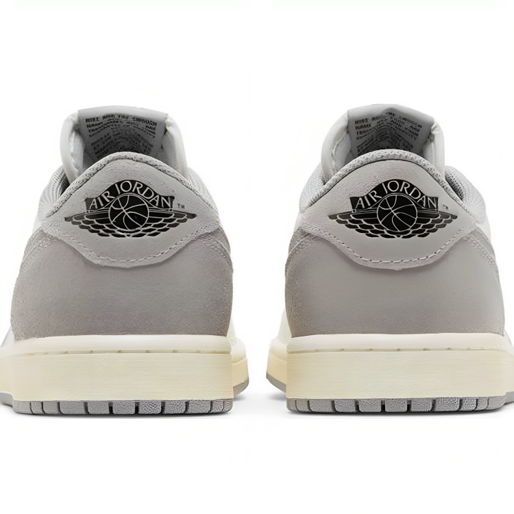 a pair of grey sneakers