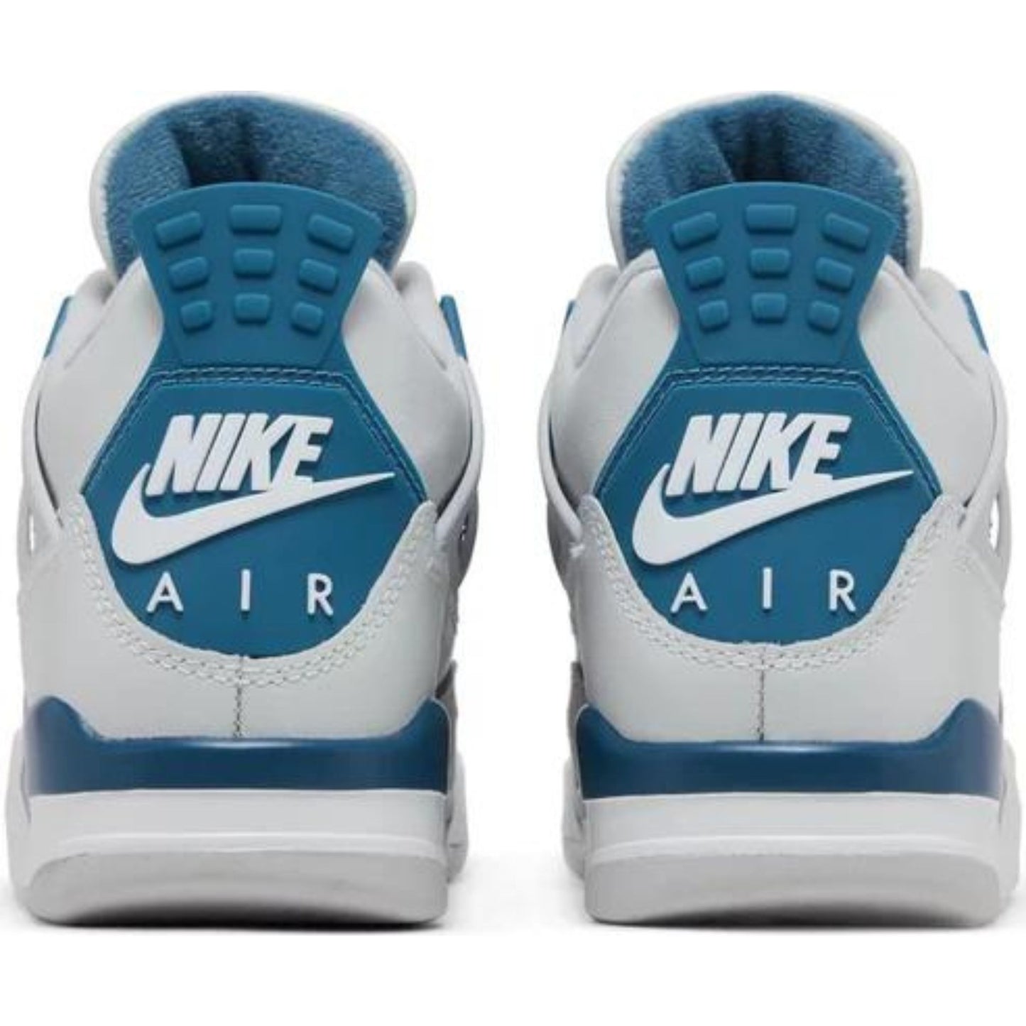 Nike Air Jordan 4 Retro White Blue: Iconic sneakers featuring a white and blue color scheme.