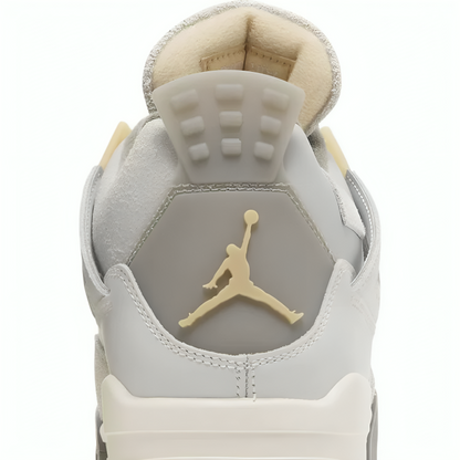 a close up of a white shoe