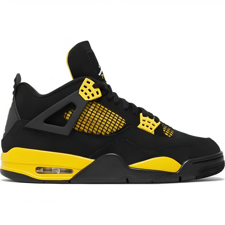 a black and yellow shoe