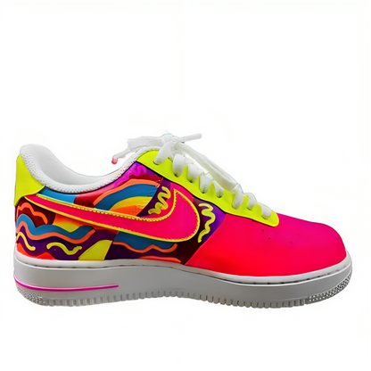 a colorful shoe with a white sole