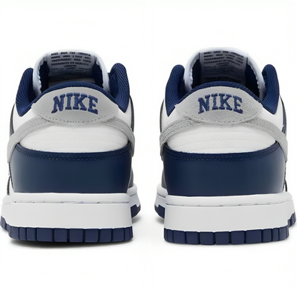 a pair of blue and white sneakers