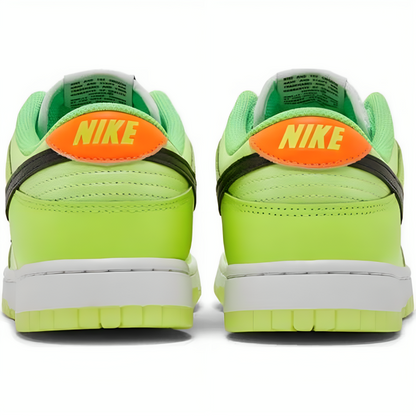 a pair of green and orange sneakers