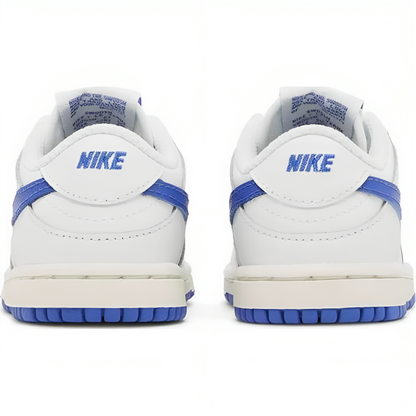 a pair of white and blue shoes