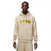 a person wearing a white sweatshirt