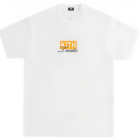a white t-shirt with yellow text