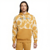 a person wearing a yellow and white hoodie