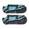 a pair of blue and black socks