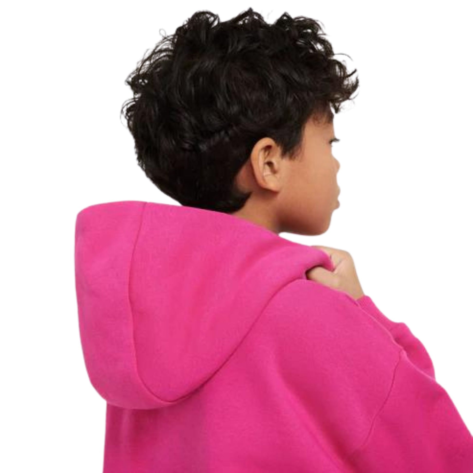 a child wearing pink hoodie