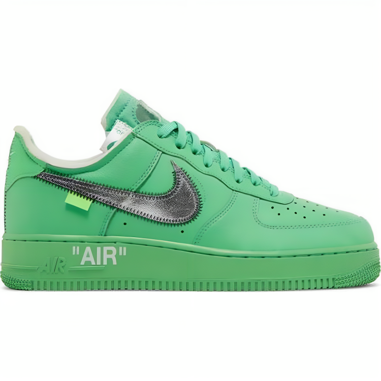 a close up of a green shoe