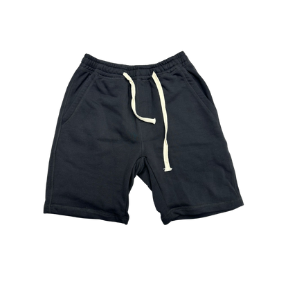 a black shorts with a white drawstring on the side