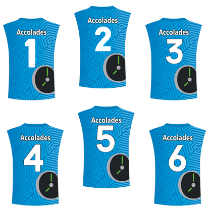 a  sky blue jersey with white text and numbers