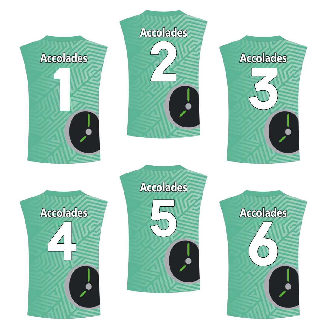a green jersey with white text and numbers
