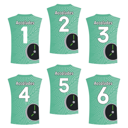a green jersey with white text and numbers