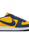 a yellow and blue shoe