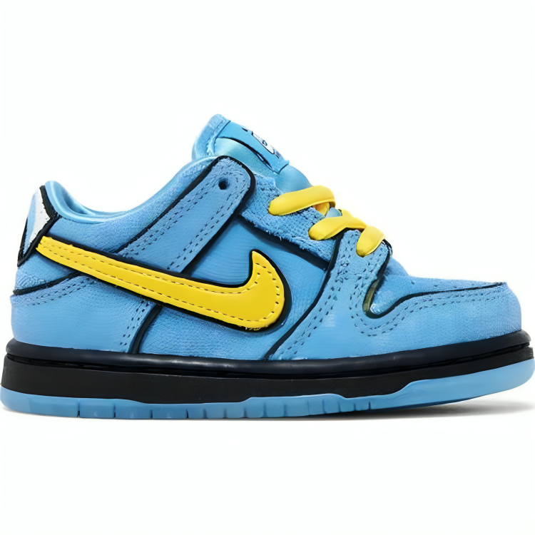 a blue and yellow shoe