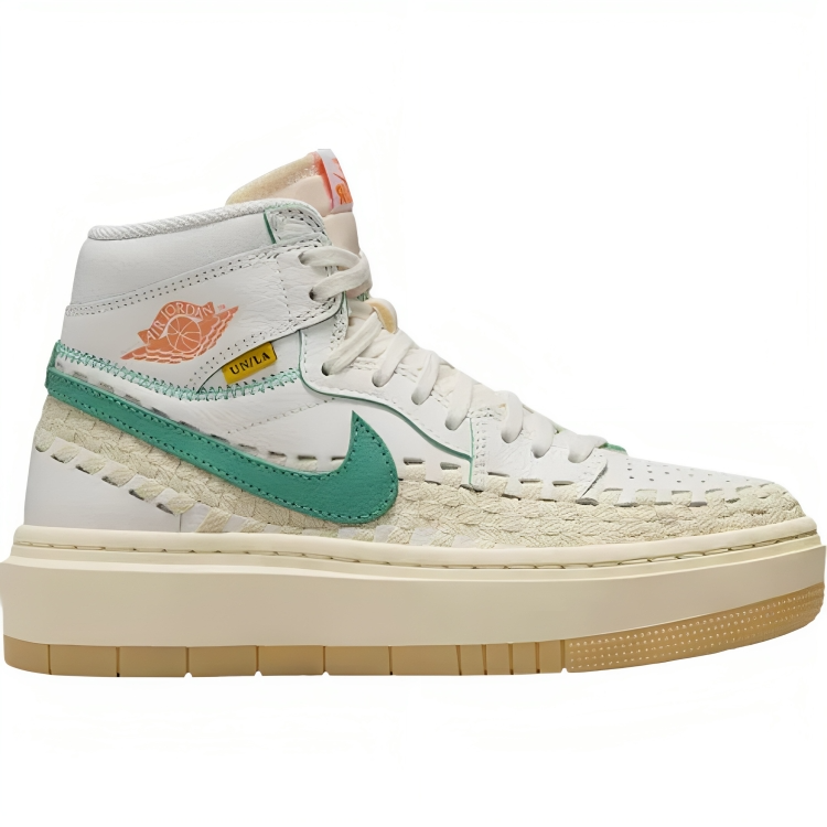 a white and green sneaker