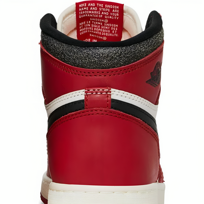 a red and black sneaker