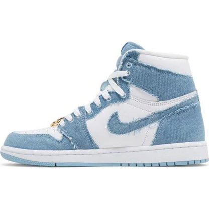 a blue and white shoe