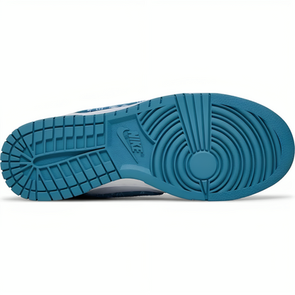 a blue sole of a shoe